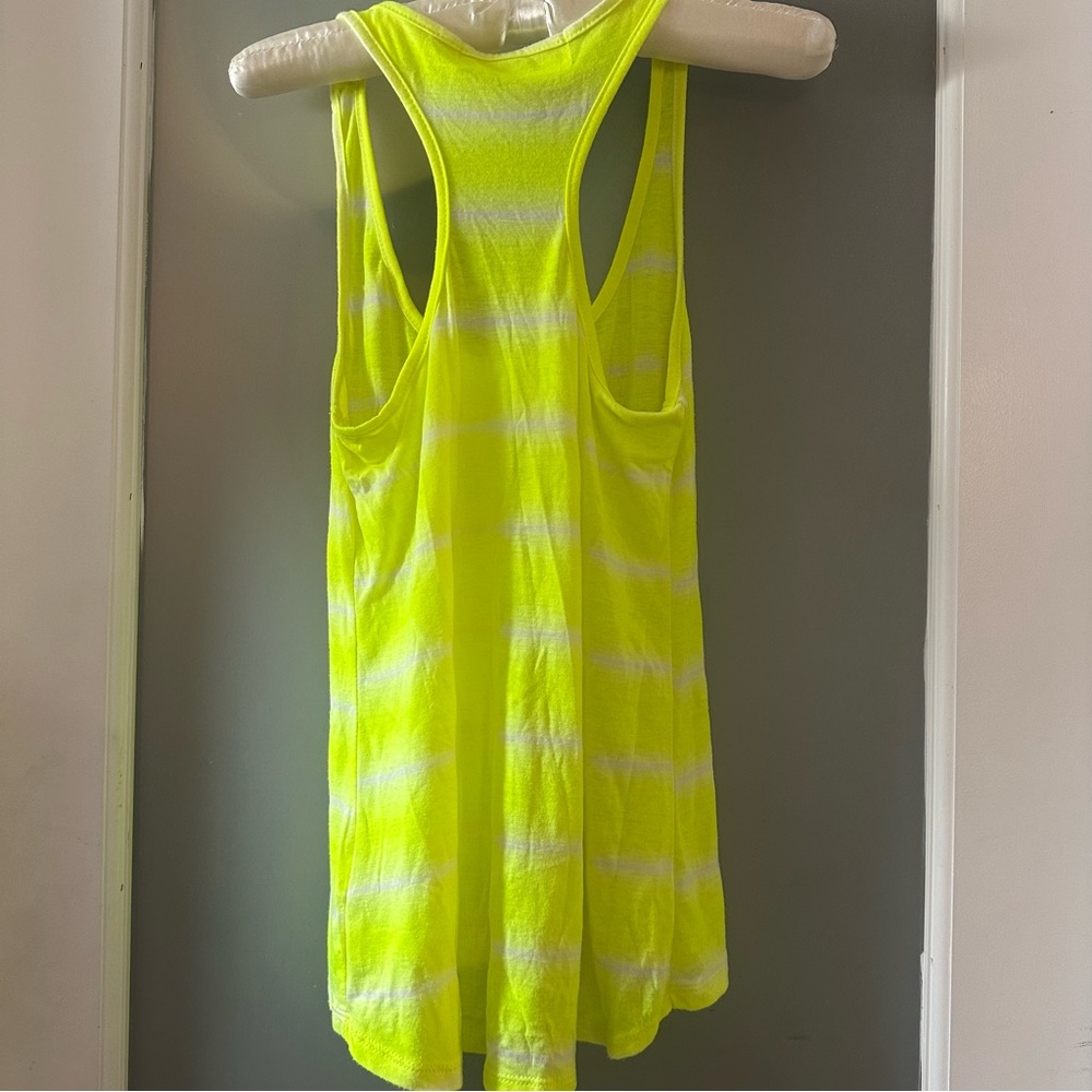 Vintage Havana Neon Yellow / White Striped Tank Top - Picture 5 of 7